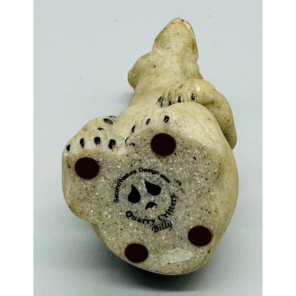 Quarry Critters Billy Bear Figurine‎ Tan Stone Resin Second Nature Design 2000